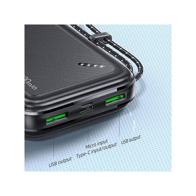 powerbank PB60 20000mAh 22,5W 2xQC3.0 + ricarica rapida nero