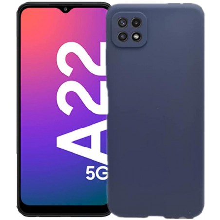 cover in silicone per samsung a22 5g blu