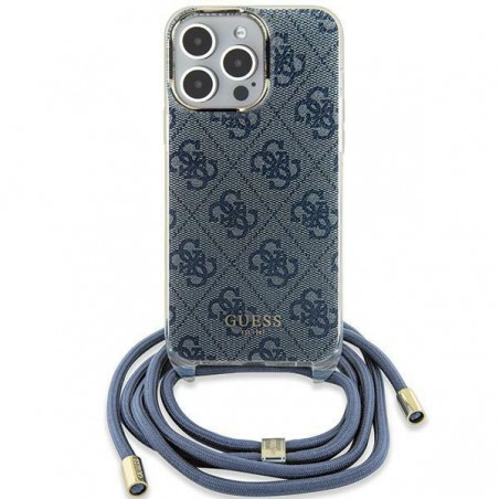 cover guess iphone 15 blu con laccio da collo