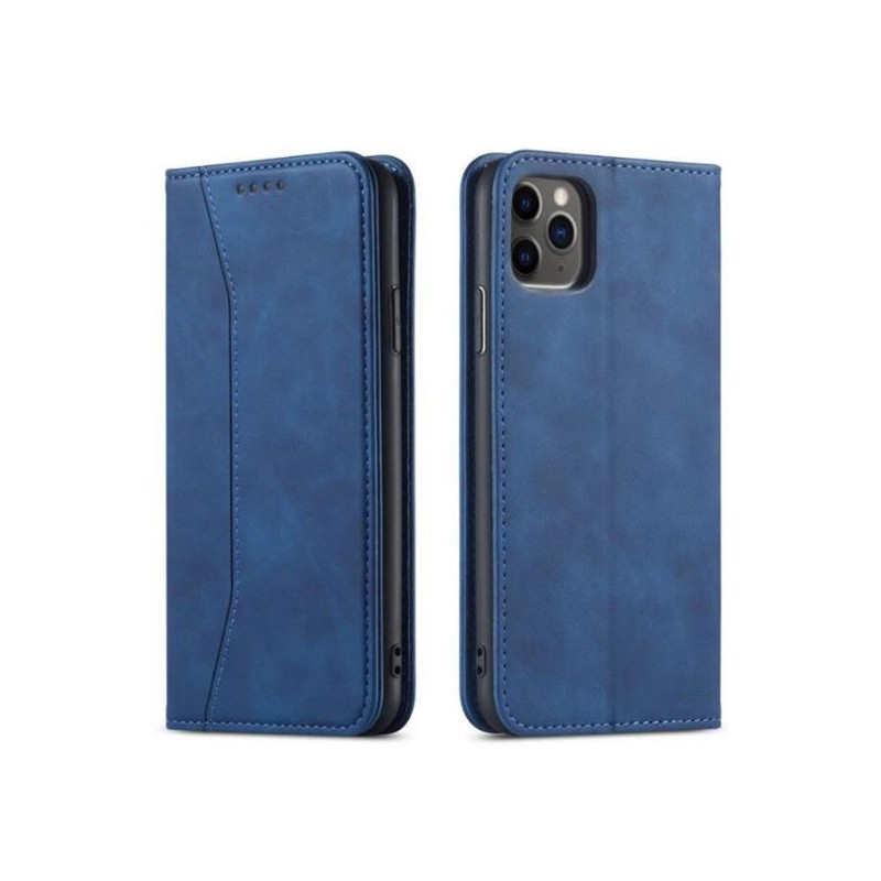 custodia a libro iphone 11 con porta carte di credito chiusura magnetica blu