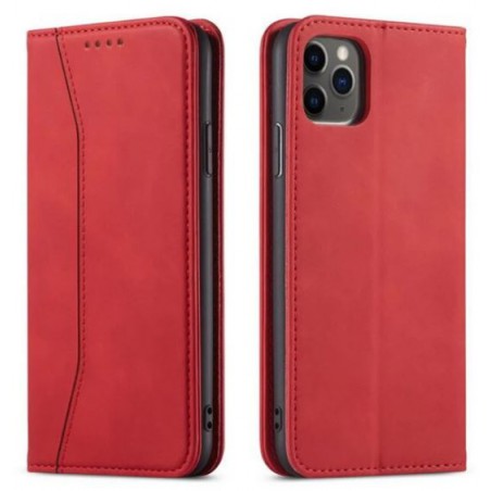 custodia a libro iphone xr con porta carte di credito chiusura magnetica rossa