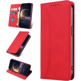 custodia a libro samsung s23 plus con porta carte di credito chiusura magnetica rossa