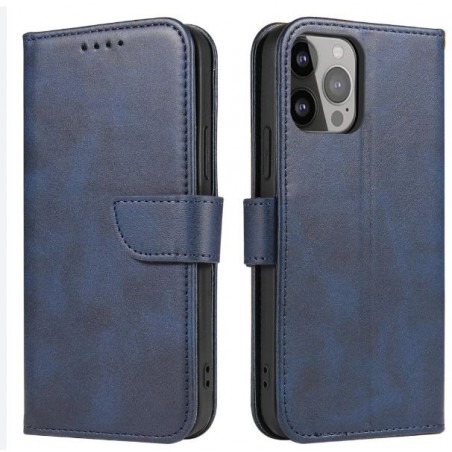 book iphone 14 con porta carte di credito chiusura magnetica blu