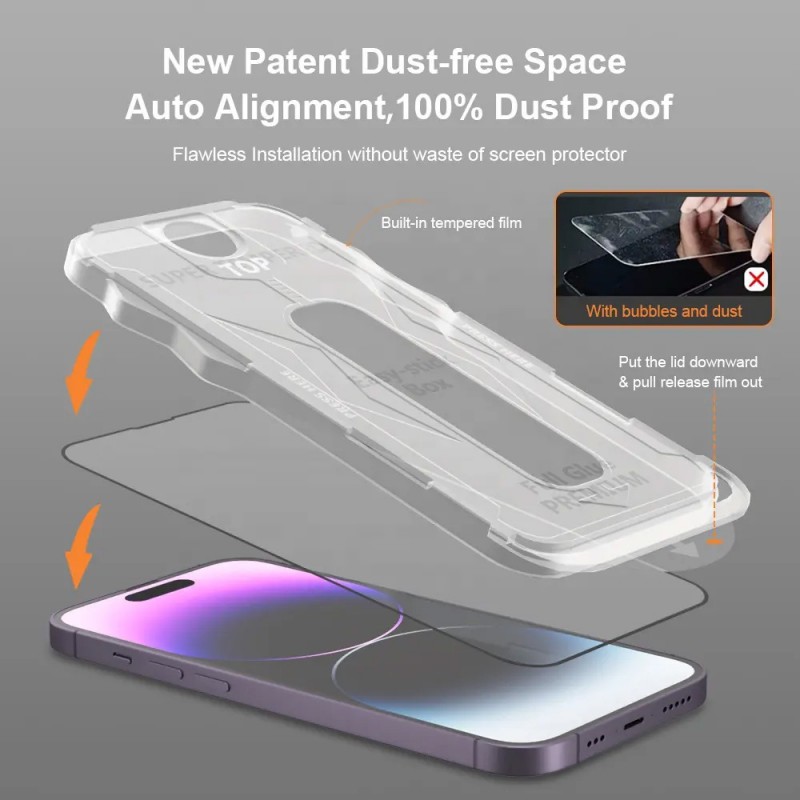 vetro temperato iphone 13/ 13 pro / 16e / 17e full glue con kit applicatore