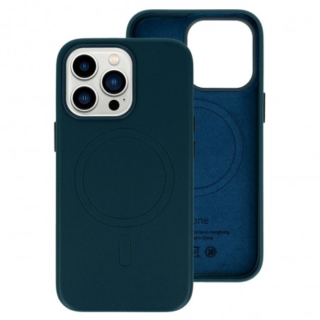 cover protettiva iphone 15 ecopelle blue navy magsafe compatibile