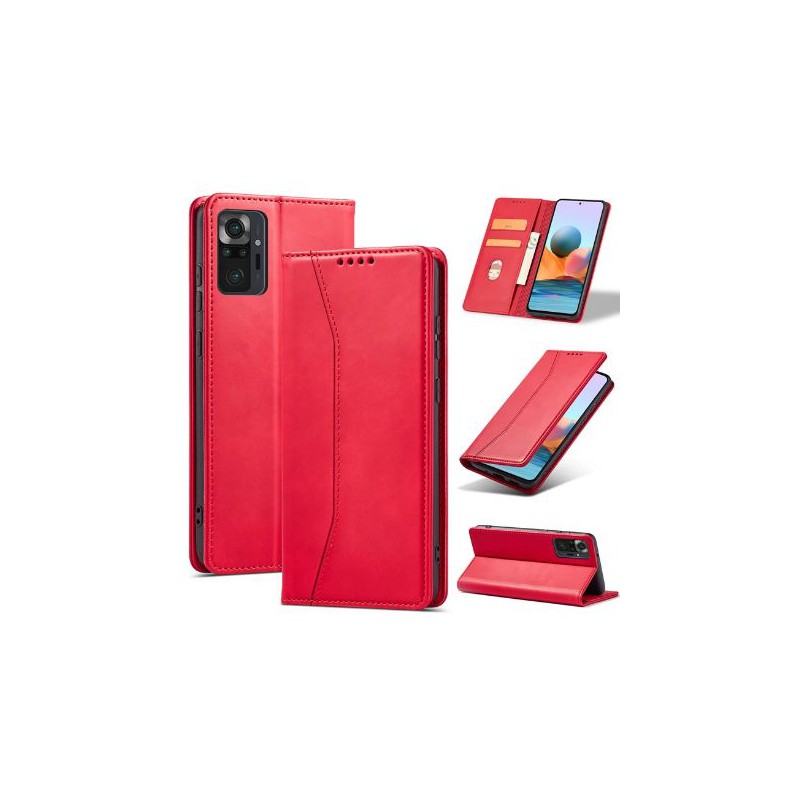 custodia a libro iphone 13 pro con porta carte di credito chiusura magnetica rossa