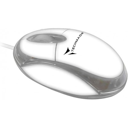 mouse ottico a filo 800 dpi techmade bianco