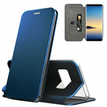 book a53 con porta carte di credito chiusura magnetica blu