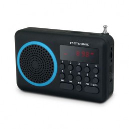 Radio FM MP3 portatile con porte USB/Micro SD - nera e blu