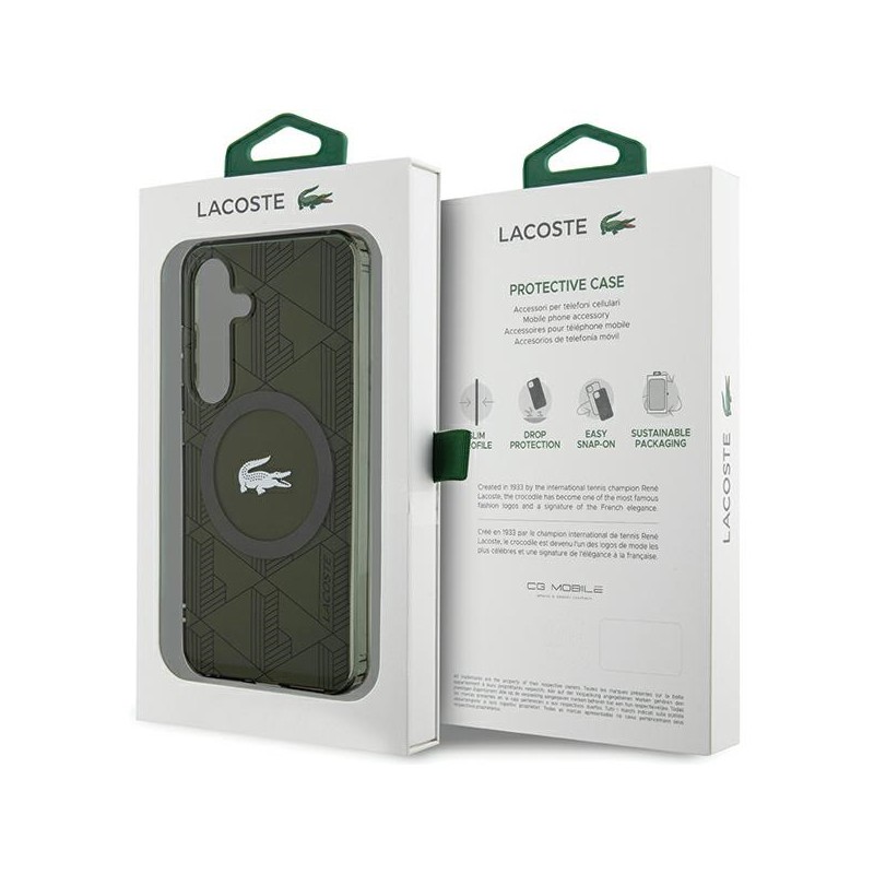 cover lacoste samsung s24 compatibile ricarica wireless green
