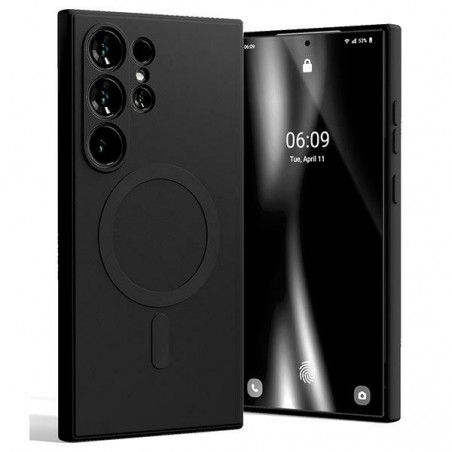 cover  silicone samsung s24 ultra nera compatibile ricarica wireless