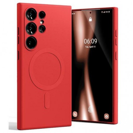 cover  silicone samsung s24 ultra rossa compatibile ricarica wireless