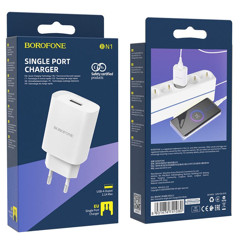 caricabatterie 10,5w usb bianco