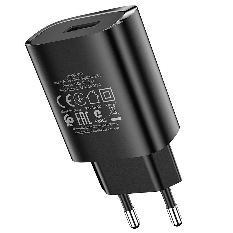 caricabatterie 10,5w usb nero