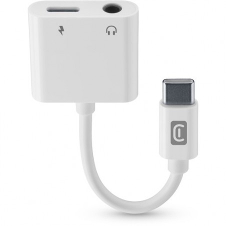 adattatore da usb-c a jack 3,mm con connetore di rcartica usb-c bianco