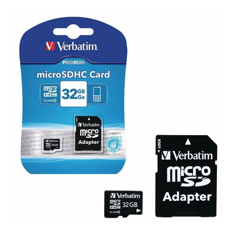 micro sd verbatim 32gb usb v10 con adattatore sd