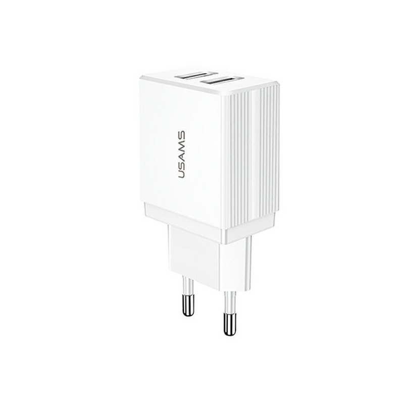 caricabatterie 2,1A doppia usb usams bianco