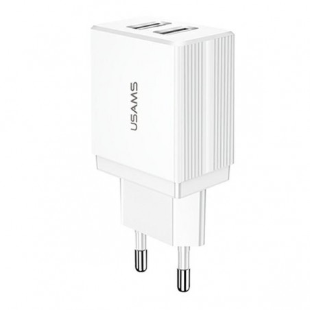 caricabatterie 2,1A doppia usb usams bianco