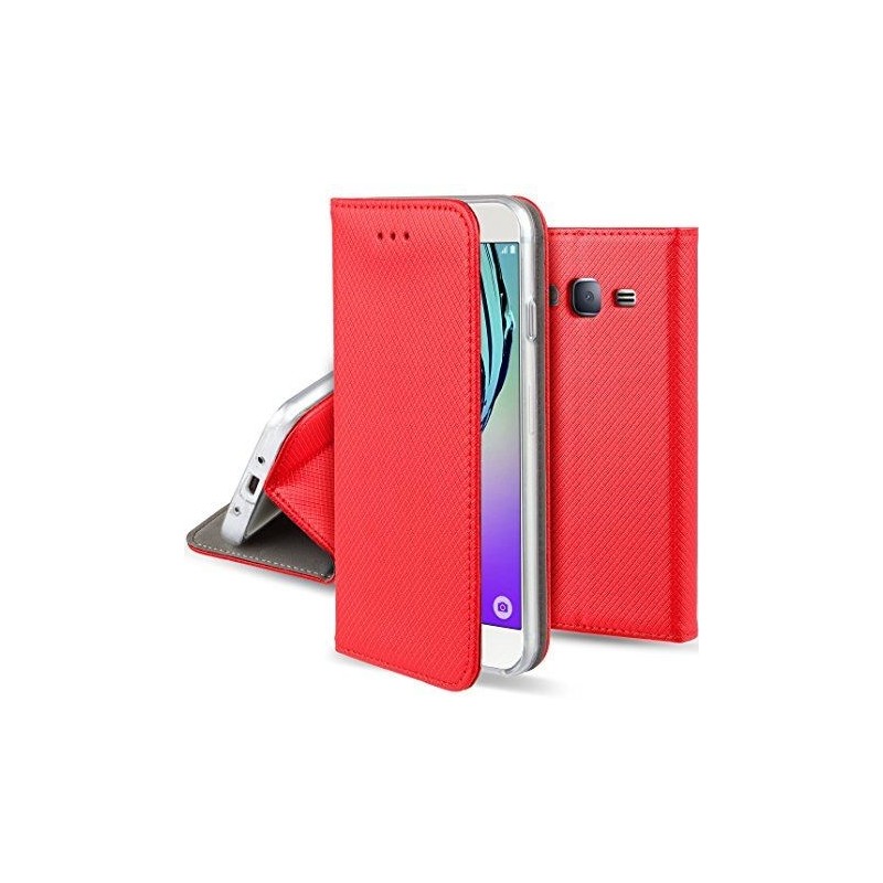 custodia book magnetica per motorola e13 rossa