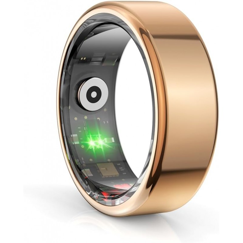 Smart ring anello in acciaio 56,5 mm #8  IP68 G-sensor gold