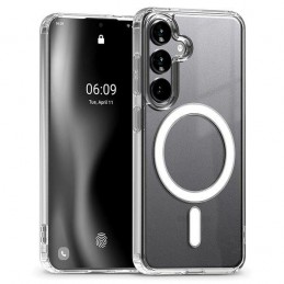 cover samsung s24 bicomponente  trasparente  compatibile magsafe