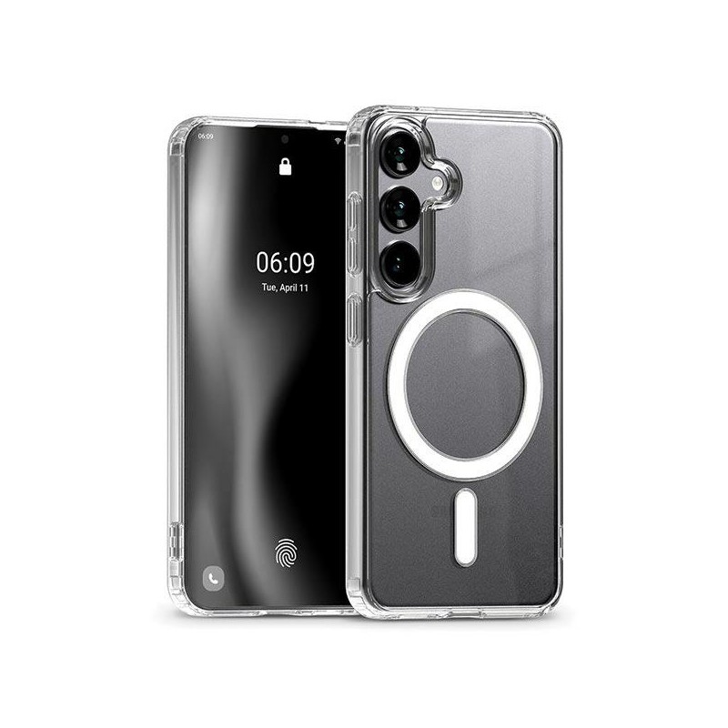 cover samsung s24 bicomponente  trasparente  compatibile magsafe