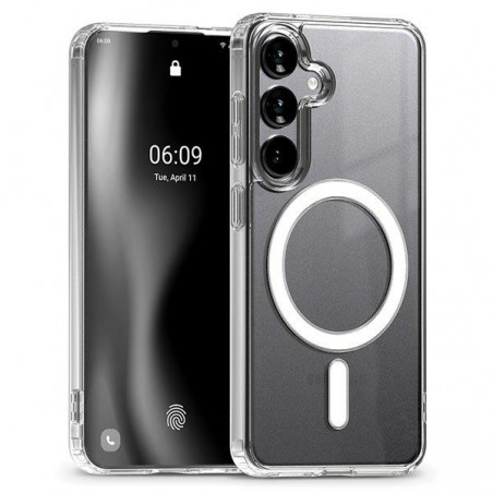 cover samsung s24 bicomponente  trasparente  compatibile magsafe