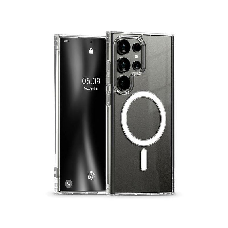 cover samsung s24 ultra bicomponente  trasparente  compatibile magsafe