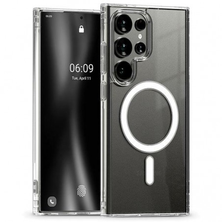 cover samsung s24 ultra bicomponente  trasparente  compatibile magsafe