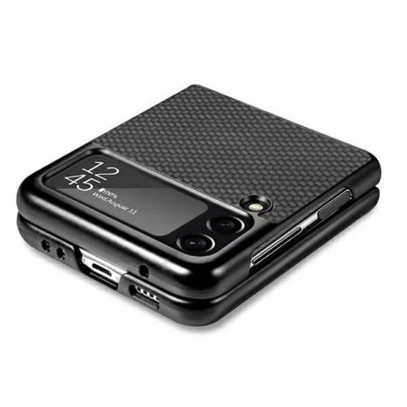 custodia galaxy z flip 6 nero efetto carbonio