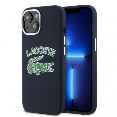 cover lacoste iphone 15/14/13 blu navy magsafe compatibile