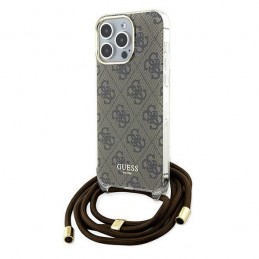 cover guess iphone 15 pro max brown con laccio da collo