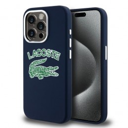 cover lacoste iphone 15 pro blu magsafe compatibile