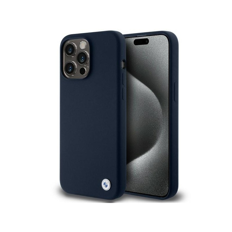 cover bmw iphone 15 pro max silicone blu