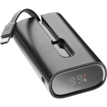 powerbank 10.000 mah usb-c con cavo usb-c incluso e display nera
