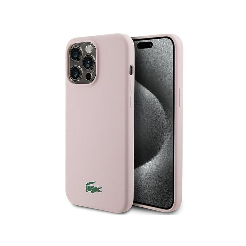 cover lacoste iphone 15 pro pink magsafe compatibile