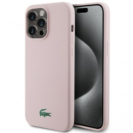 cover lacoste iphone 15 pro pink magsafe compatibile