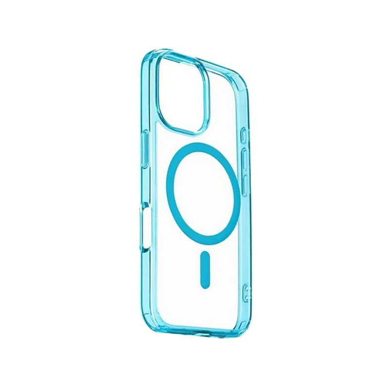 cover iphone 16 pro azzurro - trasparente magsafe