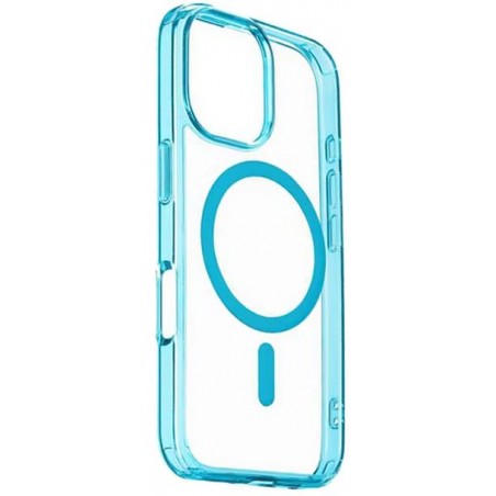 cover iphone 16 pro azzurro - trasparente magsafe