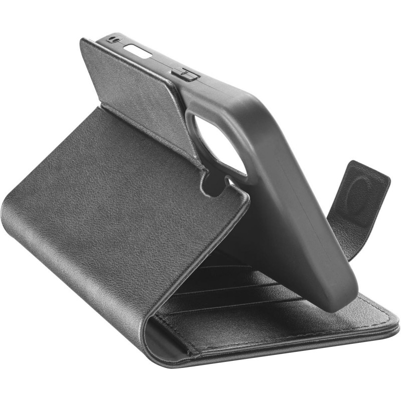 custodia a libro iphone 16 plus nera con porta carte di credito