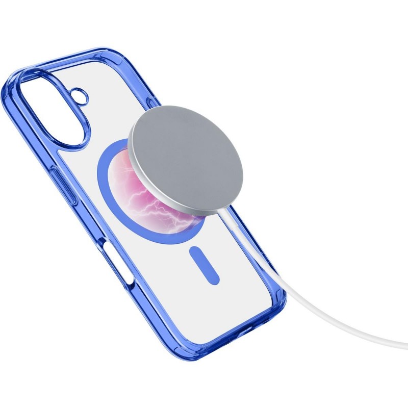 cover iphone 16 plus blu - trasparente magsafe