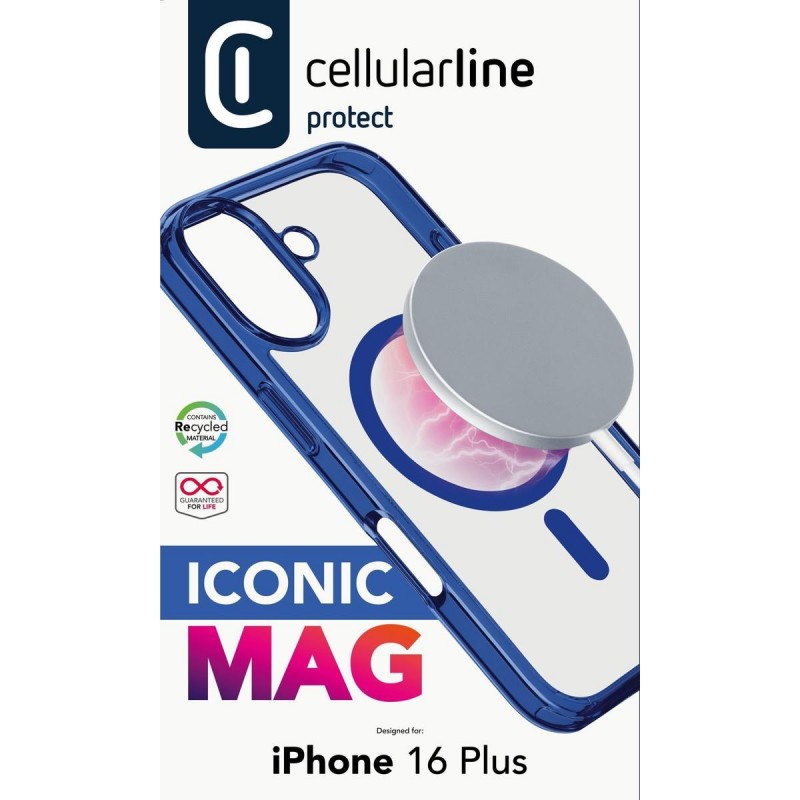 cover iphone 16 plus blu - trasparente magsafe