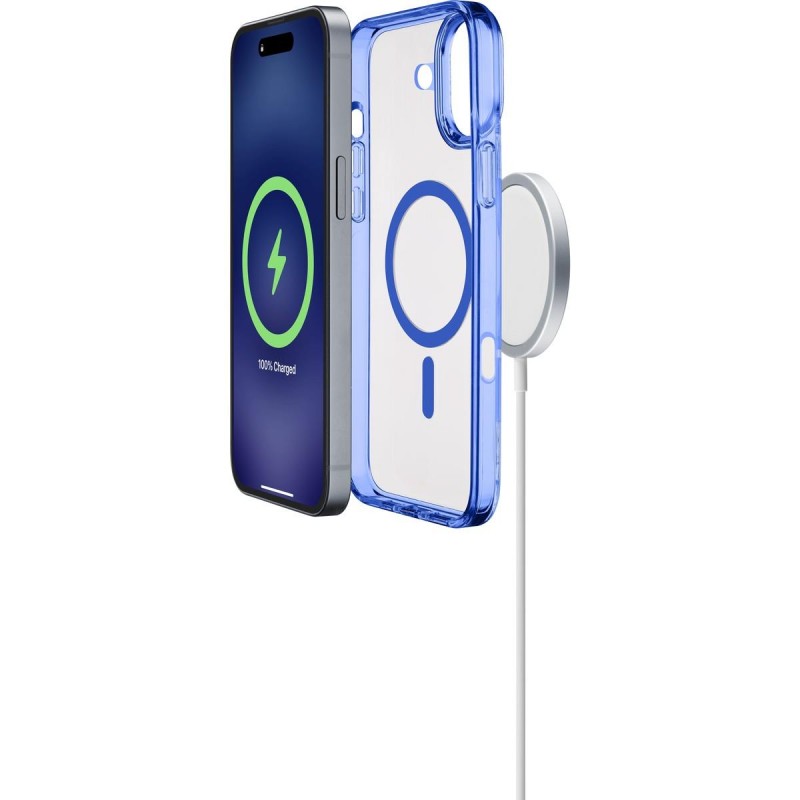 cover iphone 16 blu - trasparente magsafe