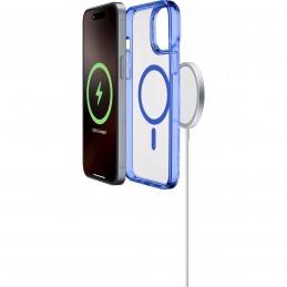 cover iphone 16 pro blu - trasparente magsafe