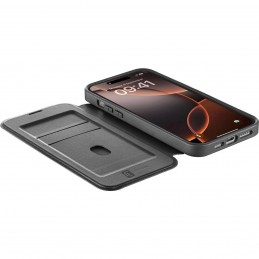 custodia a libro iphone 16 pro nera con porta carte di credito magsafe