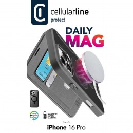 custodia a libro iphone 16 pro max nera con porta carte di credito magsafe