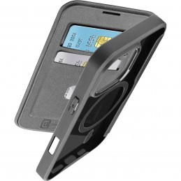 custodia a libro iphone 16 pro max nera con porta carte di credito magsafe