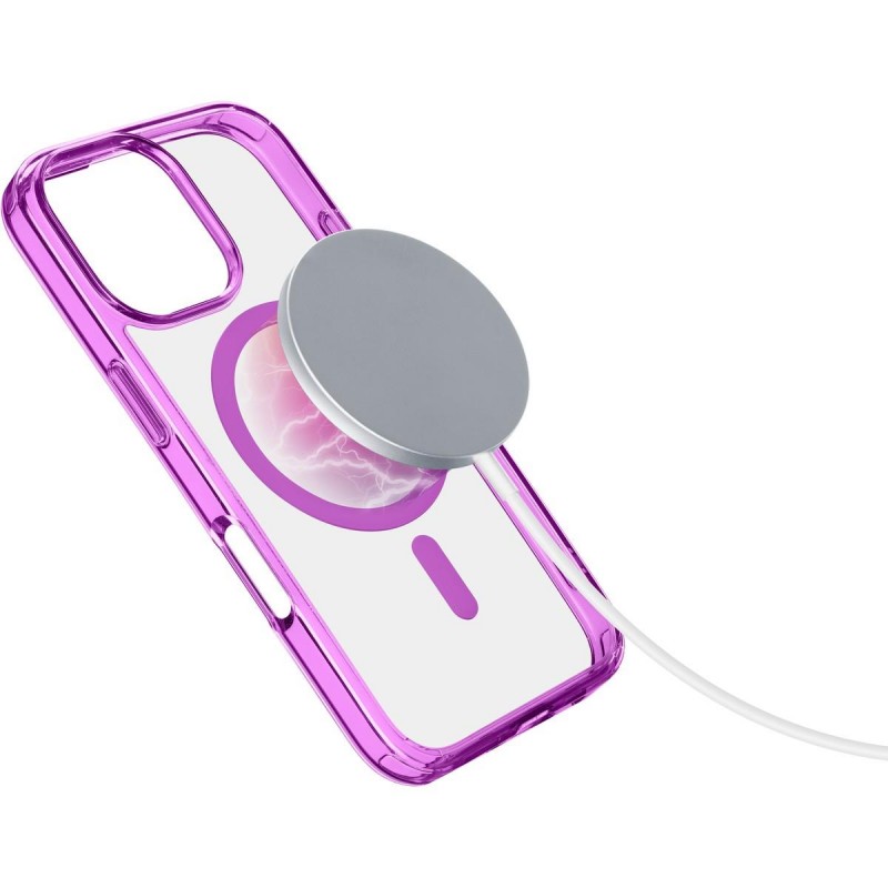 cover iphone 16 pro rosa -trasparente magsafe