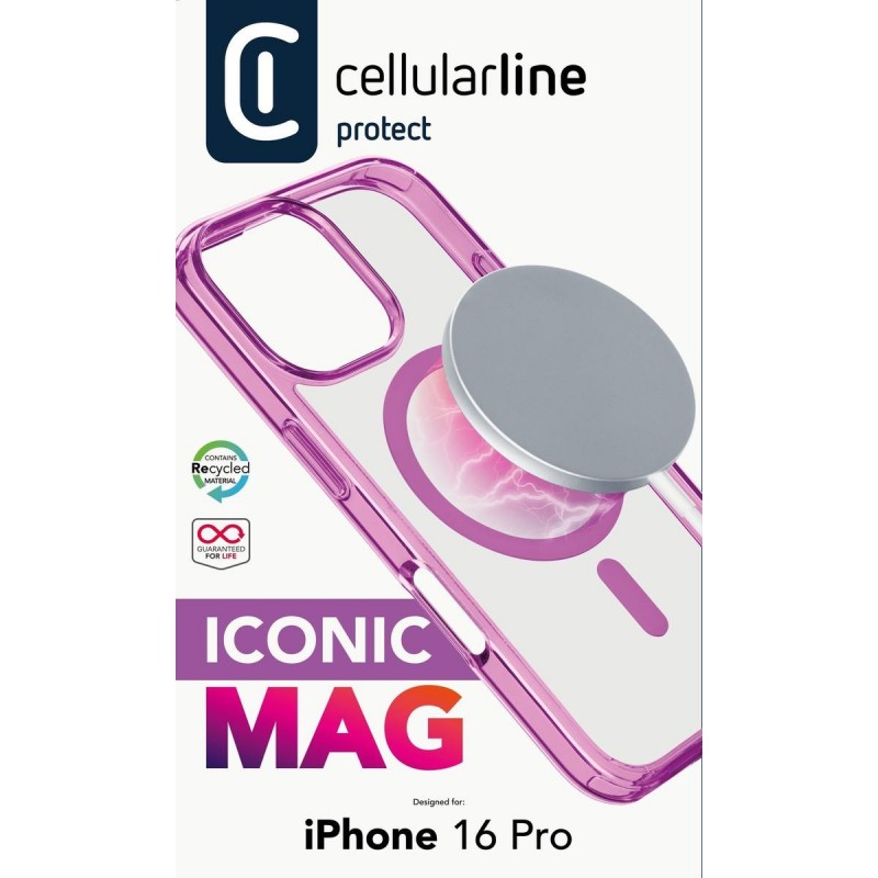 cover iphone 16 pro max rosa - trasparente magsafe