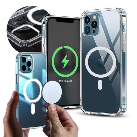 cover iphone 16 pro max bicomponente trasparente  compatibile magsafe